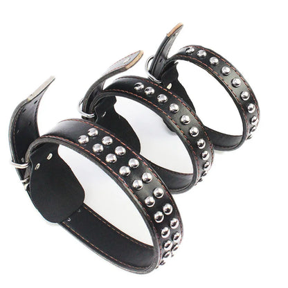 Unisex Studded Dog Collar Adjustable PU Leather Collars for Medium and Large Dogs Pet Necklace for Doberman Big Dogs Products