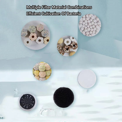 Aquarium Filter 4 in 1 fish tank filters for Fecal Suction  Water Purification High-efficiency Filtration With Filter Balls