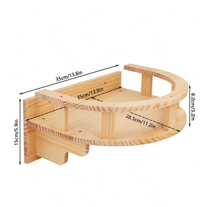 Wall Mounted Cat Furniture Cat Climbing Shelf Solid Wood Stairway with Hammock or Scratching Post for Kittens Perch and Play