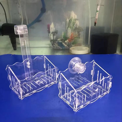 Hanging Fish Tank Crystal Acrylic Pot Polka Aquarium Decoration Water Planting Cylinder Cup Feeding Accessories with SuctionCup