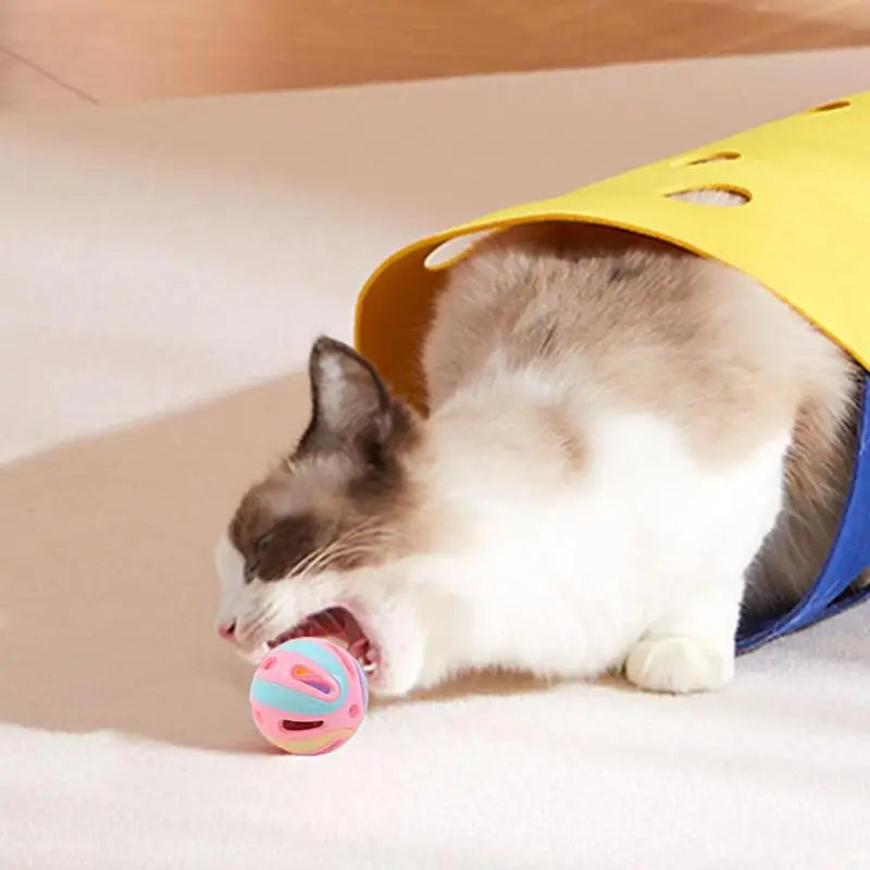 Cat Jingle Balls Cat Pounce Jinggle Ball Large Hollow Cat Rattle Ball Interactive Kitten Chasing Toys Kitten Pets Supplies