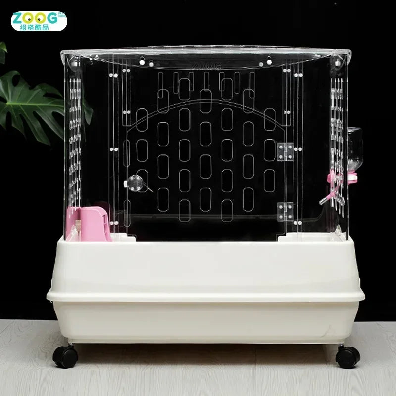 Indoor house acrylic  rabbit Chinchilla cage luxury cage for small animals pet house