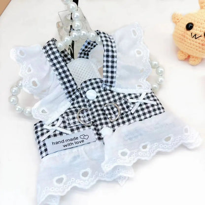 Plaid Dog Harness for Small Dogs, Lightweight Cotton Lace Puppy Harness Vest Dog Accessories Yorkie Chiwawa Beagle Pet Supplies