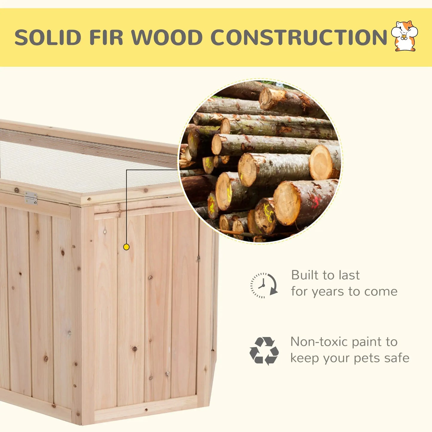 Easy Opening Wooden Animal Cage with Interior Stairs Small House for Hamsters Chinchillas Rabbits Cats Dogs