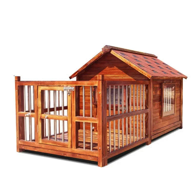 Outdoor Waterproof Solid Wood Kennel Medium and Large Dog Golden Retriever Kennel House Rainproof Outdoor Four Seasons