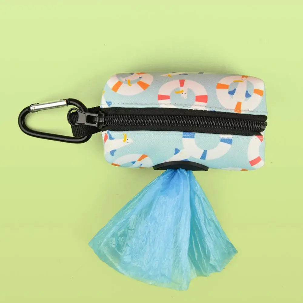 Poop Bag Holders Canvas Dog Poop Bag Holder With Graphic Print Portable Doggie Bag Holder Animal Waste Collection Pouch