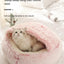 Autumn and Winter soft plush pet bed and pet bed Winter warm and cold plush comforter nest Shell cat nest semi-enclosed cat nest