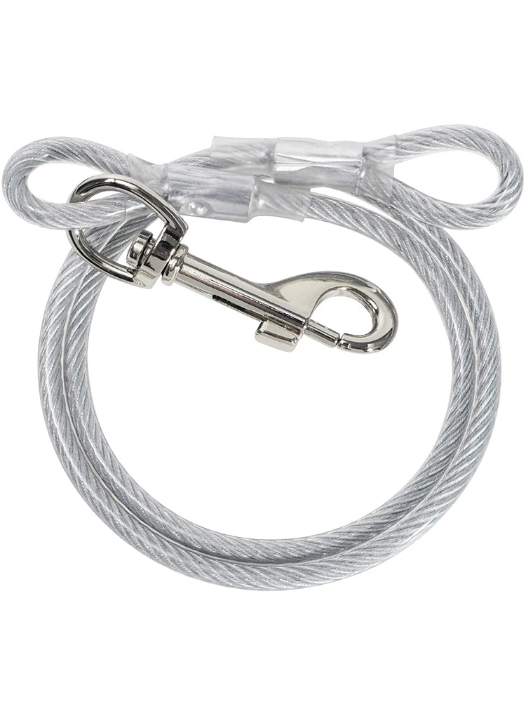 Silver PVC Coated Steel Wire Rope Traction Hook Dog Leash Cable For Big Dogs replacement