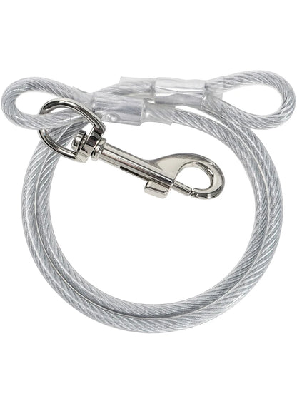 Silver PVC Coated Steel Wire Rope Traction Hook Dog Leash Cable For Big Dogs replacement