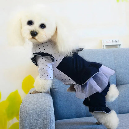 Dog Jumpsuit Skirt Yorkie Chihuahua Maltese Poodle Bichon Puppy Fashion Costume Small Dog Clothes Pants Dress Pet Outfit Tutu