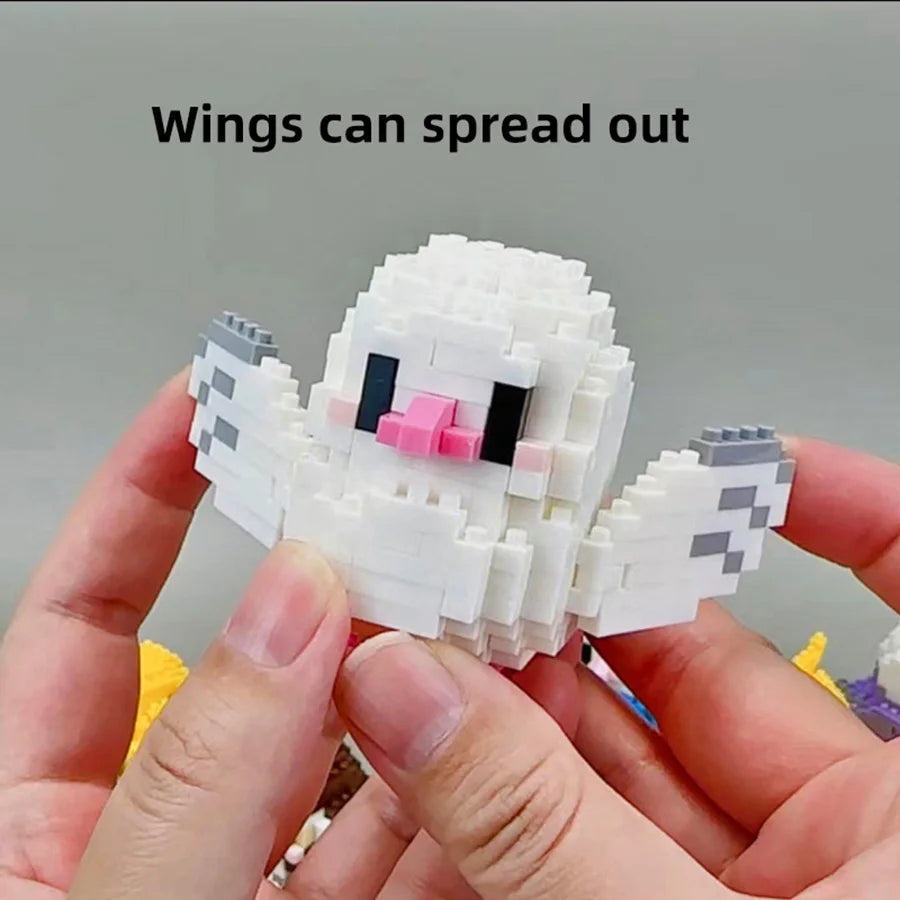 Creative DIY Cartoon Cute Birds, Parrots, Sparrows, Animal Building Blocks, Bird Assembly Model Toys, Home Decoration Gifts
