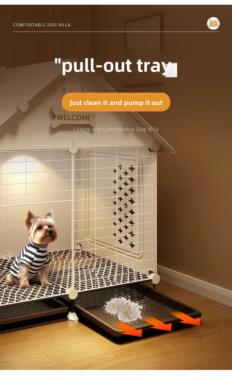 Dog cage Small dog kennel One room, one living room, one bathroom Dog villa Indoor household with toilet Bichon Teddy only