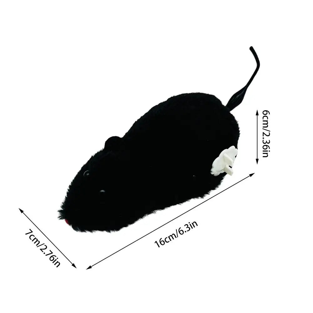 Cat Mice Toys Wind up Indoor Cat Plush Mouse Hunting Toy Plush Mice Pet Toys Clockwork Mouse Running Toy Realistic Mouse
