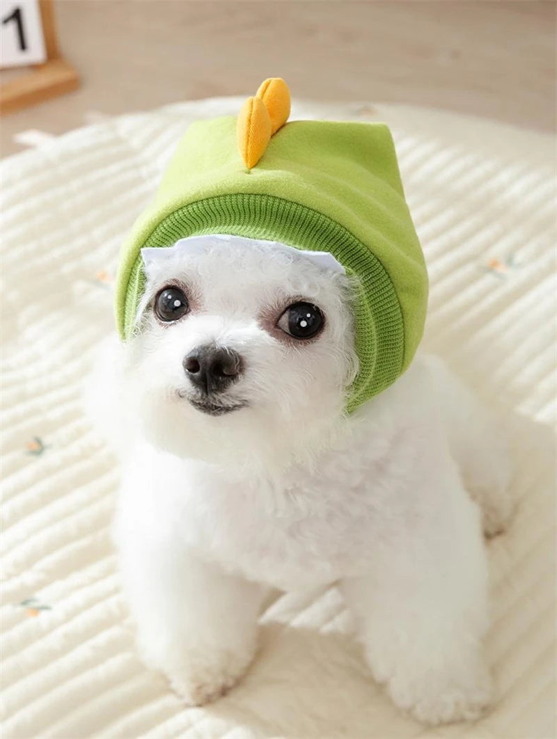 Elastic Winter Cosplay Cat Hat Funny Animal Warm Cotton Pet Dog Head Wear Halloween New Year Chihuahua Gifts Pet Accessories