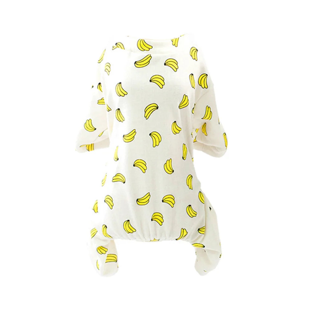 Pet Clothing Warm Cotton Dog Pajama Yellow Duck Soft Material Stretchable Dog Pajamas Onesie Pet Pjs Dogs Apparel for Small Dogs