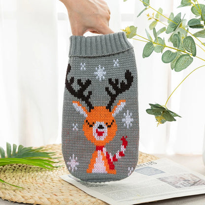Luxury Designer Clothes for Dogs Cartoon Animal High Collar Winter Chihuahua Clothing Pet Keep Warm Winter Christmas Cat Sweater