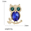 Rhinestone Owl Brooch for Women Unisex Glass Animal Pin Bird Lapel Pins Banquet Party Backpack Gifts Jewelry Accessories