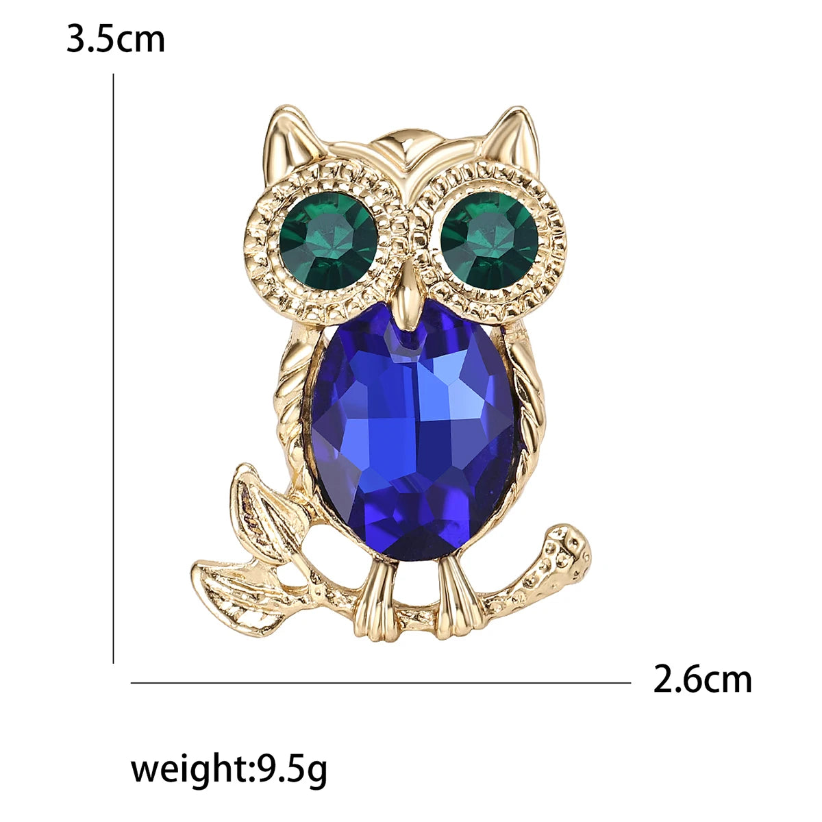 Rhinestone Owl Brooch for Women Unisex Glass Animal Pin Bird Lapel Pins Banquet Party Backpack Gifts Jewelry Accessories