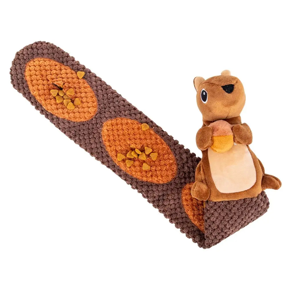 Dog Vocal Interactive Toy Velvet Squirrel Shaped Foraging Instinct Training Puppy Toys Interactive Dog Puzzle Toys With Sound