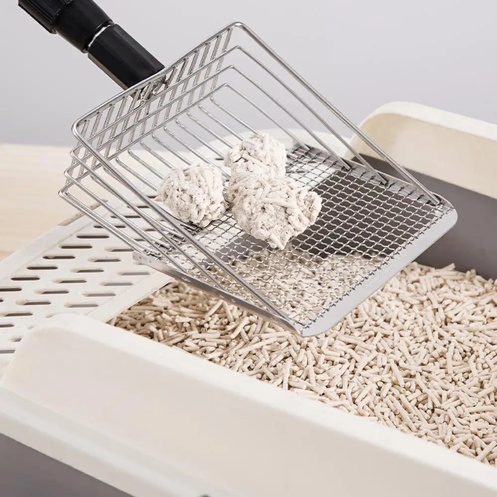 Litter Sifter Scoop Cat Litter Chicken Poop Sifter Scoop Adjustable Handle Chicken Coop Rake For Cleaning Beach Cat Litter