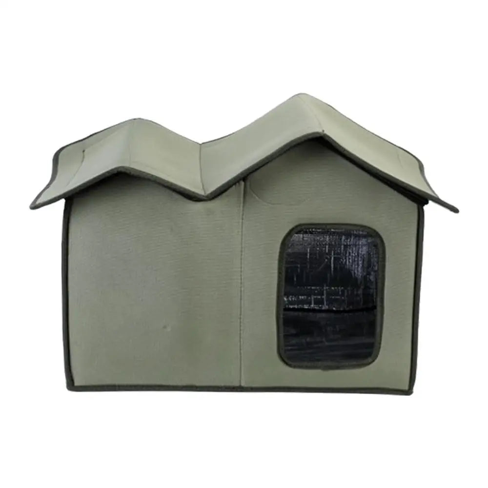 Cat Outdoor House Large Insulated Cat Shelter Waterproof Weatherproof Pet House With Transparent Door Washable Cat Hut For Pets
