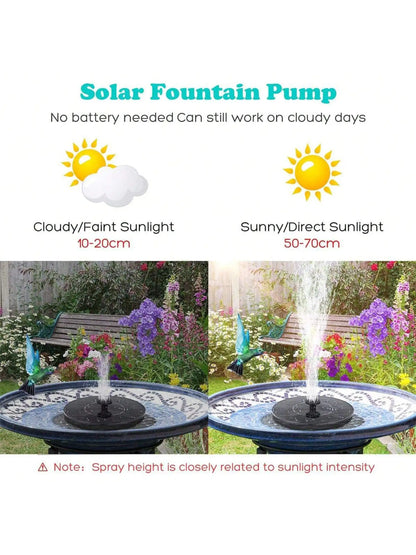 Solar Bird Bath Fountain Pump, Upgrade Solar Fountain , Free Standing Floating Solar Powered Water Fountain Pump for Bird Bath,