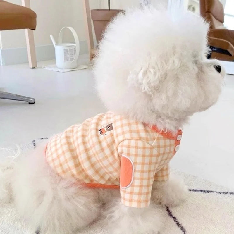 Cute Bow Dog Vest 2024 Dog Clothes Puppy Pullover Summer Pet Clothes Breathable Two-Legged Clothes Solid Color Cat Pet Products