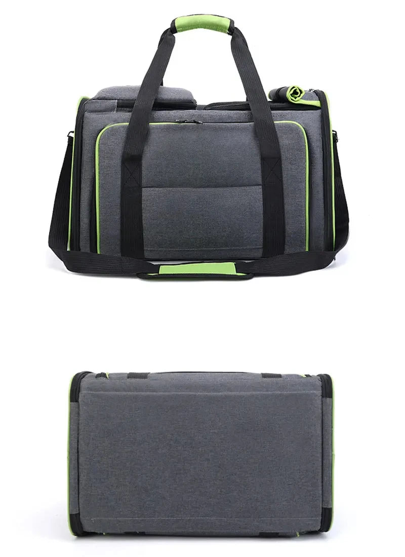 Large Capacity carrier Cat Pet Airlines approved reflective tape Cat Travel Bag expandable Foldable soft dog carrier