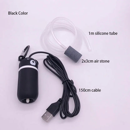 New Aquarium Mini USB Oxygen Air Pump With Stone Accessories Check Valve Mute Hose Energy Saving Supplies Fish Tank Accessories