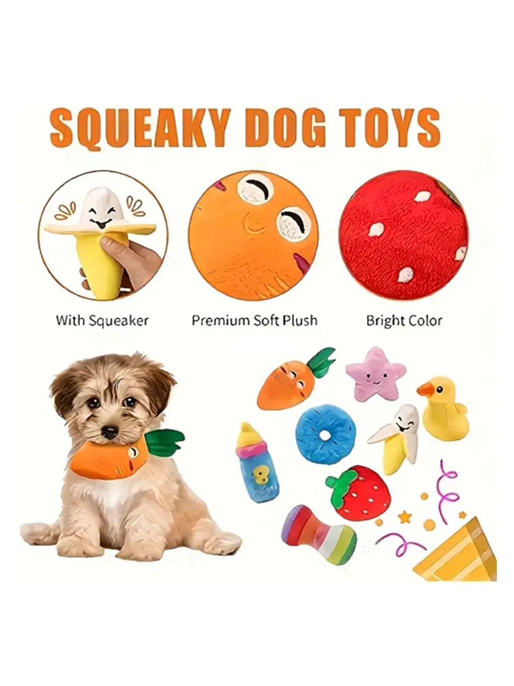 10/20/50 Pack Dog Squeaky Toys Plush Games Cute Plush Toys for Small Medium Dog Fleece Toys Wholesale