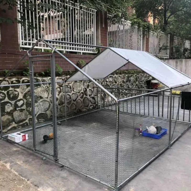 Customized Large Chicken Shed Outdoor Steel Pipe Construction Breeding Shed Duck Shed Simple Large Chicken Cage