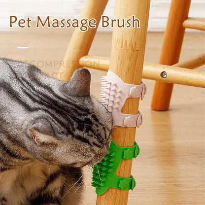 Dog Cat Hair Removal Comb Pet Massage Brush Self Cleaning Grooming Scratch Tool Cat Soft Rubbing Brush Combs Chair Wall Sil H4R0