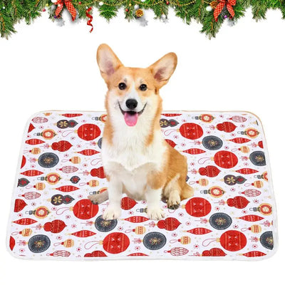 Reusable Puppy Pads Christmas Theme Pet Pee Pads Leak-Proof Puppy Pads Pee Pee Pads Super Absorbent Whelping Mat 60*45cm