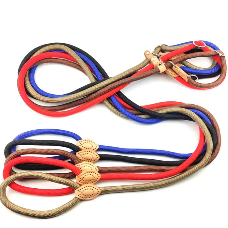 Dog Leash Slip Rope Lead Leash Heavy Duty Braided Rope Adjustable Loop Collar Training Leashes for Small Medium Large Dogs 180cm