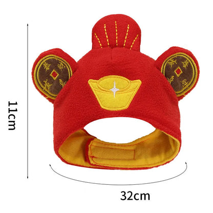 Lion Cattle Pattern Dog Costume Hat for Cat New Year Party Birthday Costume Pet Dogs Products Keep Warm Winter Puppy Accessories