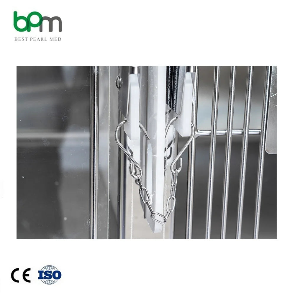 BPM-KC4V Animal Cages with Wheels Movable Dog Cat Used ICU Stainless Steel Veterinary Cage