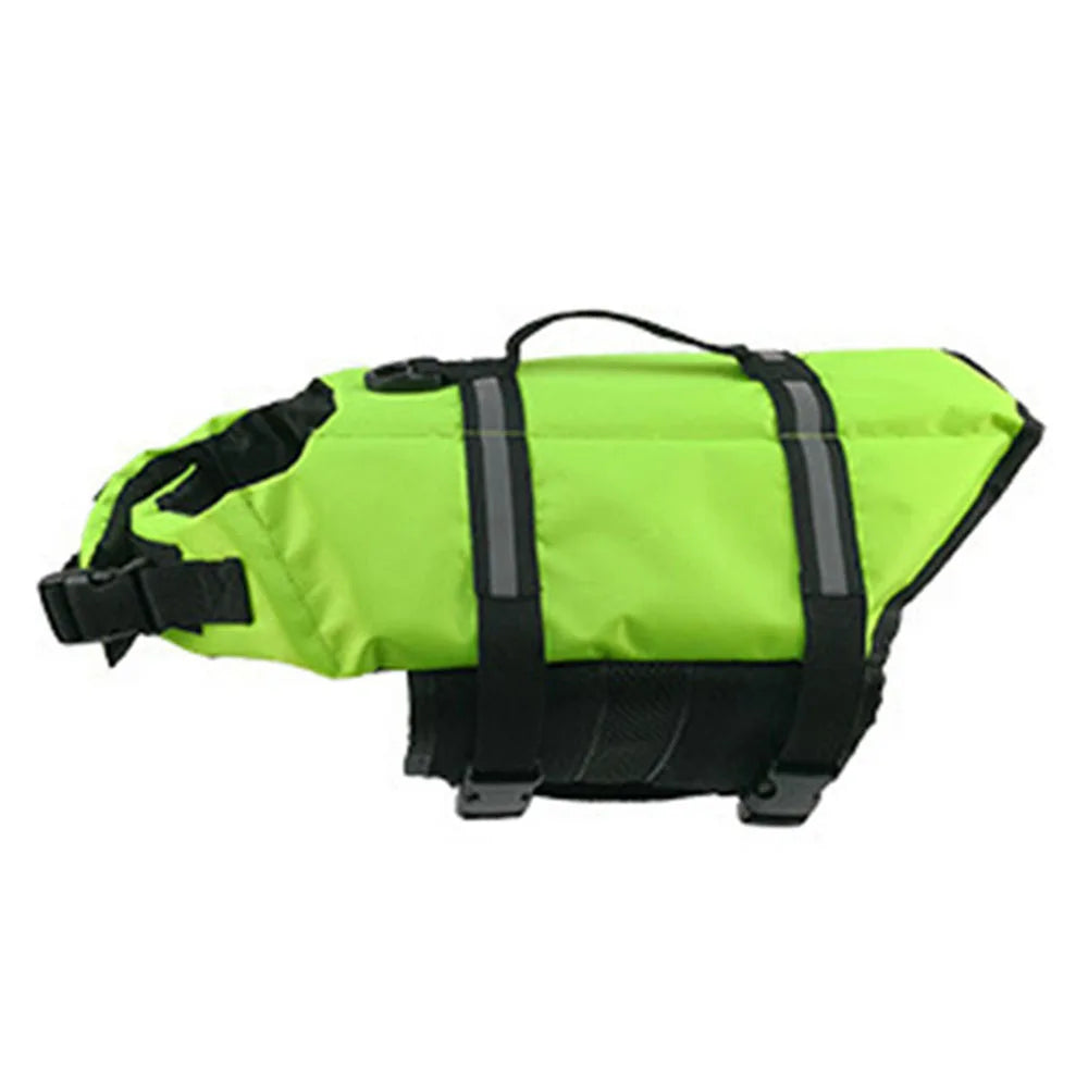Dog Life Jacket with Reflective Stripe Adjustable High Flotation Dog Life Vest Ripstop Dog Lifesaver Pet Life Preserver Swimsuit