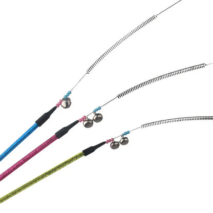 Cat Toy Cat Teaser Sticks Colored Pole Teasing Cat Stick Spring Feather Bell Feather Cat Toy Cat Supplies Self-hi Interaction