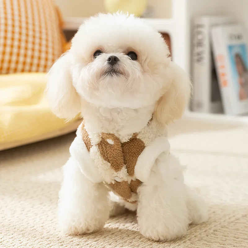 Fleece Dog Clothes Winter Pet Dog Warm Vest Cute Plaid Puppy Coat Girls Dog Costume Chihuahua French Bulldog Bichon Dog Clothing