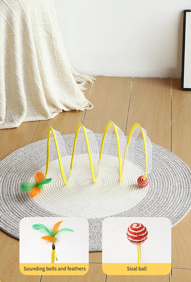Cats Tunnel Foldable Pet Cat Toys Funny Kitten Stick Mouse Supplies Fun Toy Tunnel Toy for Cat Play Tunnel Tube Cat Accessories