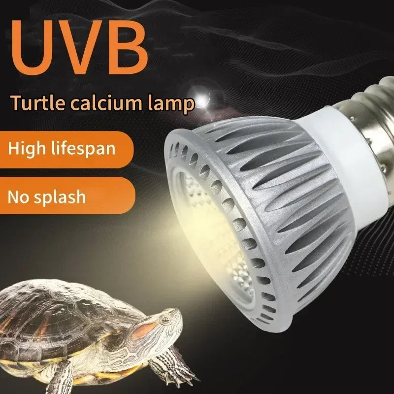 Reptile UVA + UVB Full Spectrum Turtle Basking Platform Sun Lamp Sunbathe Heat Lamp for Lizard Amphibians 5.0 10.0 Reptile Light