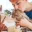 Pet Hair Comb Pet Hair Remover Cats Grooming Comb Non-Slip Pet Hair Comb with Wooden Handle and Comfortable Grip for Home Pet