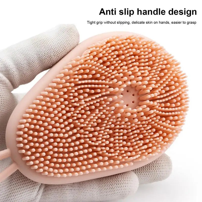 Dog Bath Scrubber Silicone Pet Shower Brush With Shampoo Dispenser Small Large Pet Hair Brush For Long Short Haired Cats Dogs
