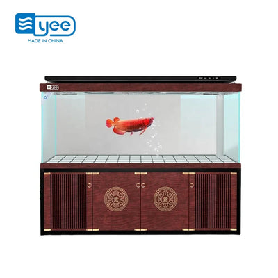 YEE Hot Sale New Chinese Style  Multi Color Home Office Middle Large  Glass Aquarium Fish Tank
