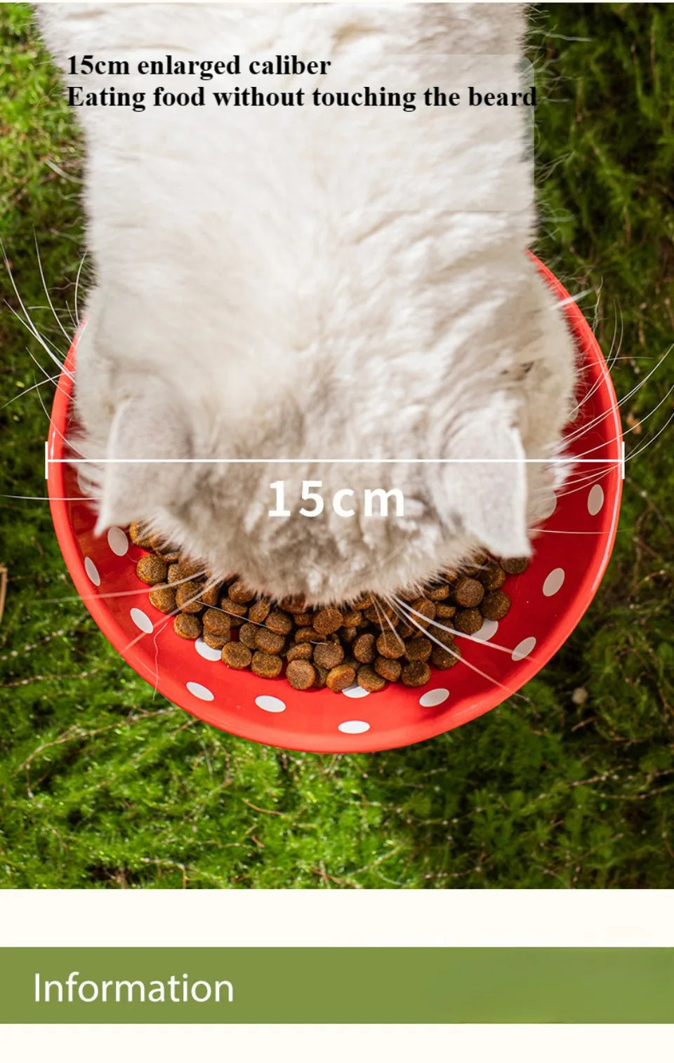 Mushroom Cat Bowl Cute Polka Dot Safe Ceramic Elevated Cat Feeder for Cats and Dogs Drinking Water Bowl Cat Feede Pet Supplies