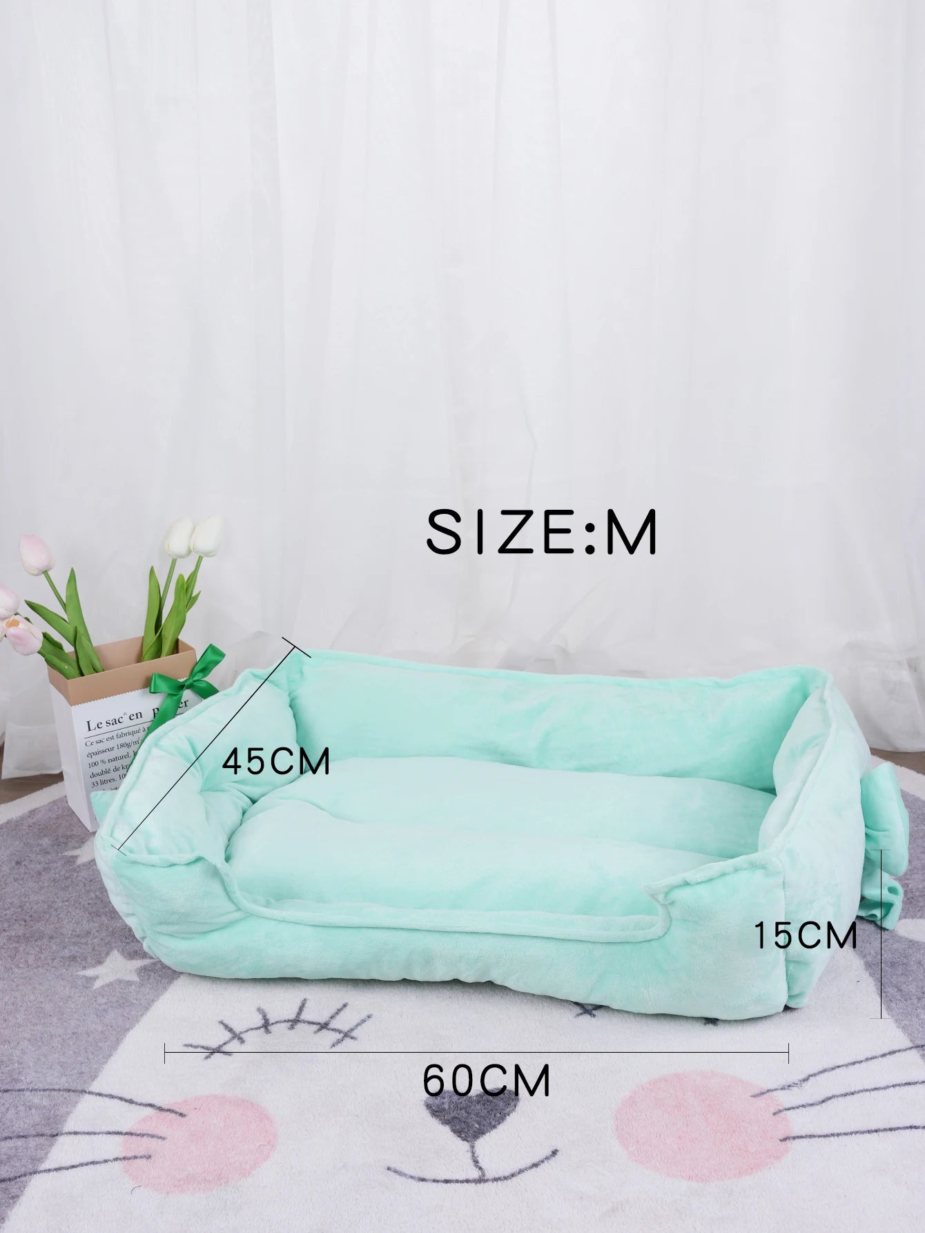 Dog Beds for Small Dogs Bow Tie Basket Plush Blanket Bed Cats Large Bedding Cushions Pet Supplies Breeds Sofa Pets Accessories