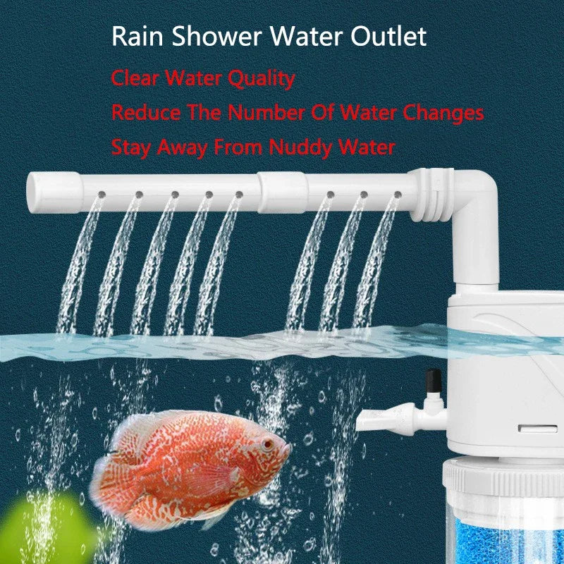 Internal Aquarium Filter Pump Fish Tank Submersible Silent Air Oxygen Aerator Internal Water Pump Aquarium Air Pump Wave 5-in-1