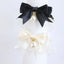 Romantic Summer Dog Collar Bow Tie Pearl Lace Party Cat Necklace for Small Puppy Luxury Designer Chihuahua Pet Neck Accessories