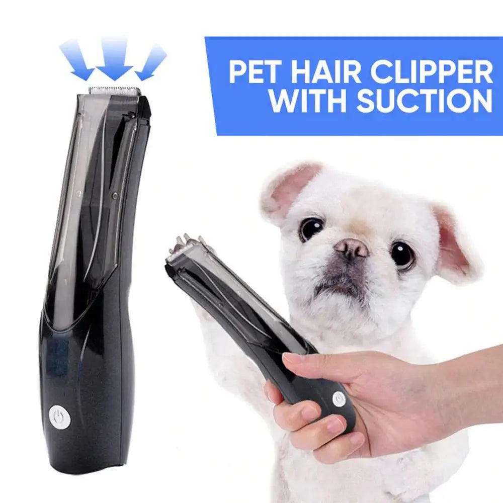 Pet Hair Clipper With Suction USB 3-Speed Vacuum Dog Shaver 1500mAh Rechargeable Low Noise Electric Dog Groomer For Cats