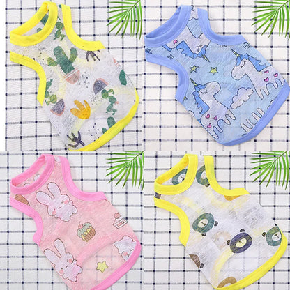Pet Clothing Summer Sunscreen Cool Breathable Dog Vest Mesh Small Dog T-Shirt Outfit For Chihuahua Small Medium Dogs Accessories